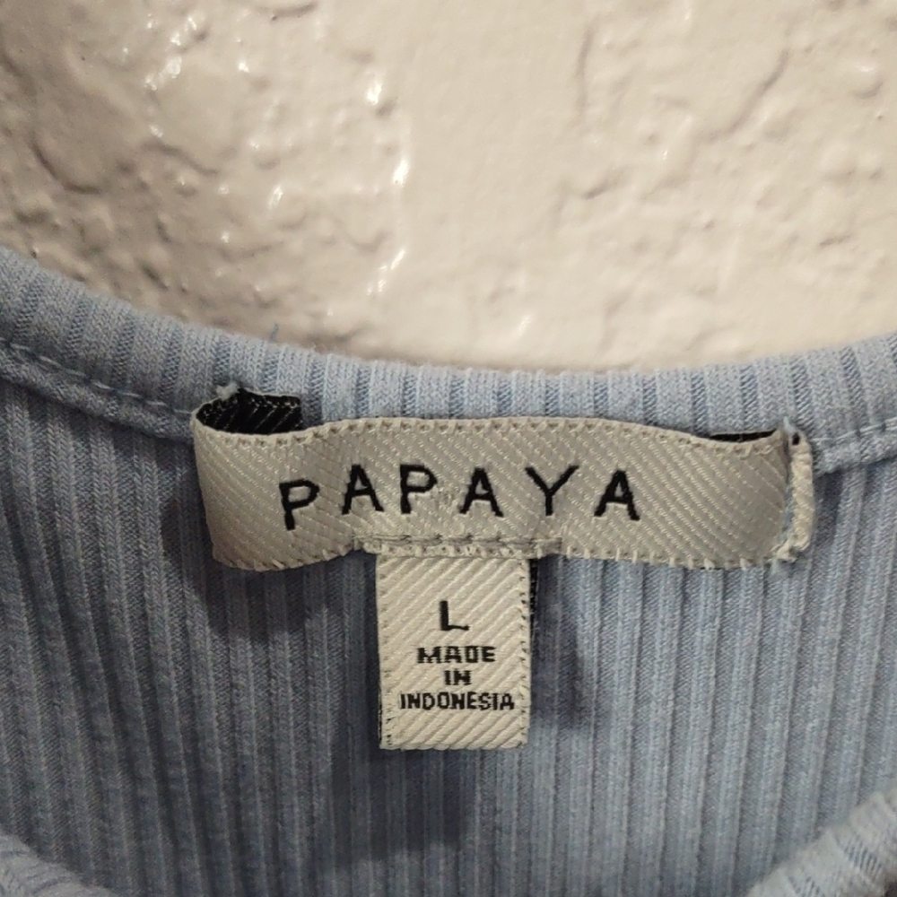 PAPAYA Light Blue Ribbed Mini Dress - Picture 6 of 13